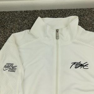 NWT Vintage Nike Air Flight Track Jacket Mesh Lined White Mens Large 2003 Y2K